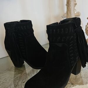 Jessica Simpson Elegant Black Suede Ankle Boots